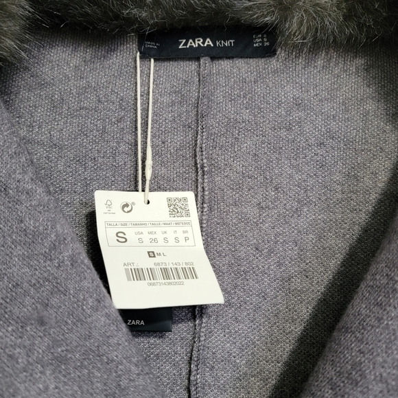 🆕️ NWT Zara Faux Fur Collar Cape/Poncho - Picture 5 of 8
